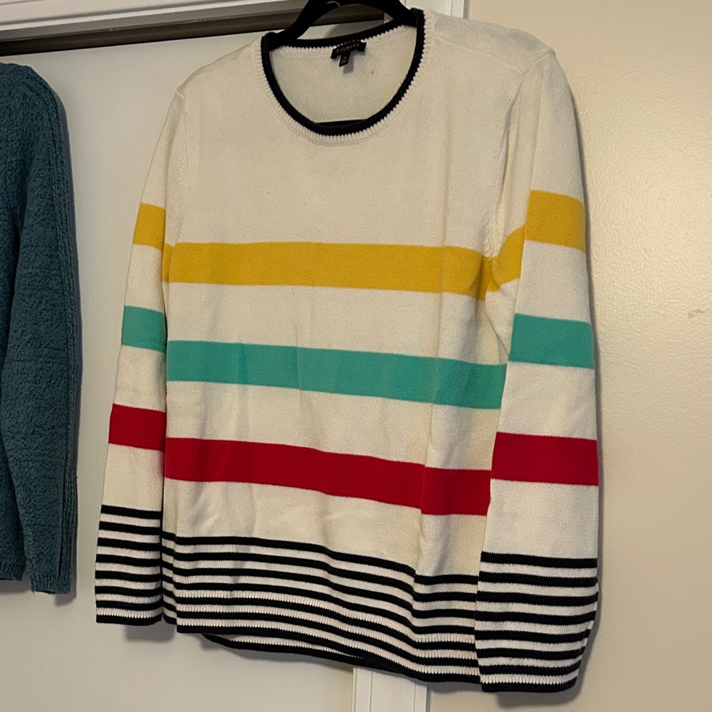 Talbots Multicolor Striped Crew Neck Sweater